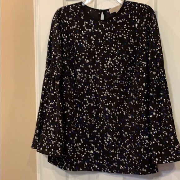 Michael Kors black glitter stars bell sleeve top S - Picture 3 of 8